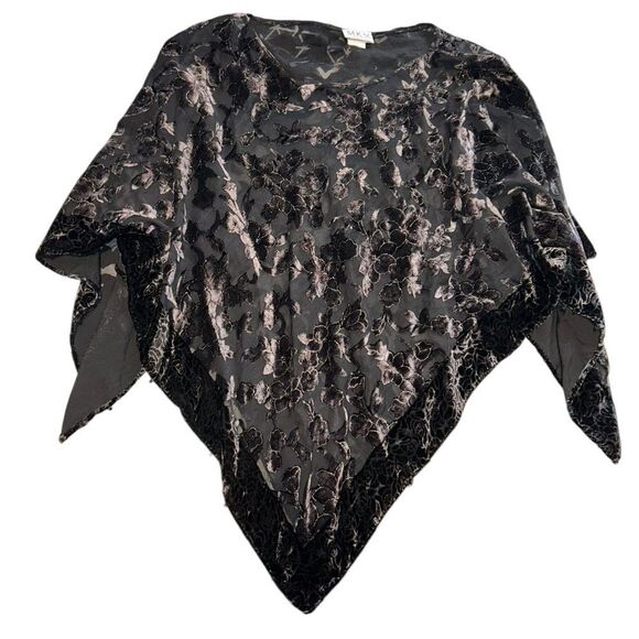 Vintage M.K.M designs a level burnout Whimsigoth fairy goth OS shawl - Picture 2 of 4